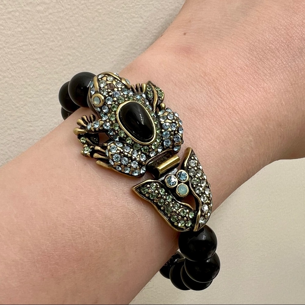& A Heidi Daus  Frog Bracelet w/ Swarovski crystals